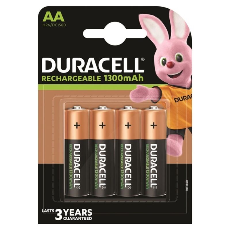 DURACELL - PILE RECHARGEABLE HR6 AA 1300 mAh 4 UNITÉS
