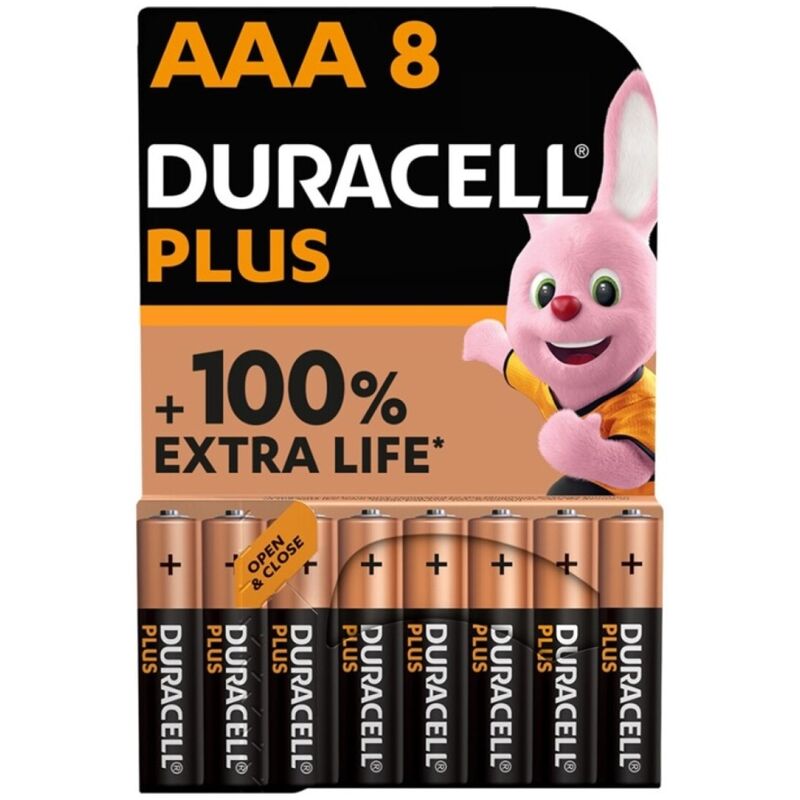 DURACELL - PLUS POWER 100 ALKALINE BATTERIE AAA LR03 8 STÜCK