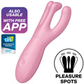 SATISFYER - VIBRATEUR THREESOME 4 CONNECTÉ ROSE