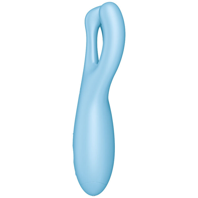 SATISFYER - THREESOME 4 VIBREUR APP BLEU