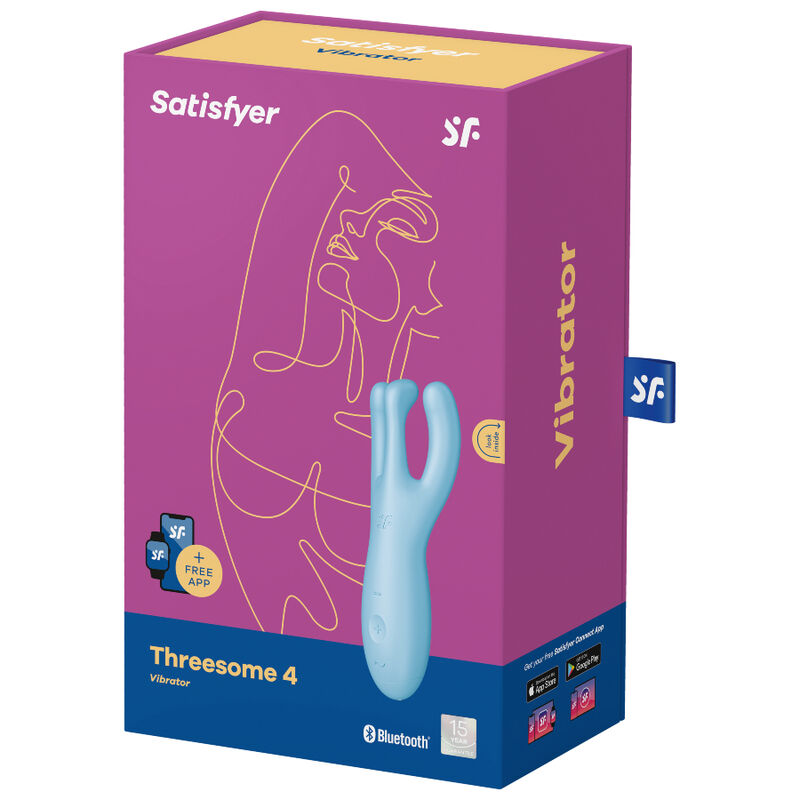 SATISFYER - THREESOME 4 VIBREUR APP BLEU