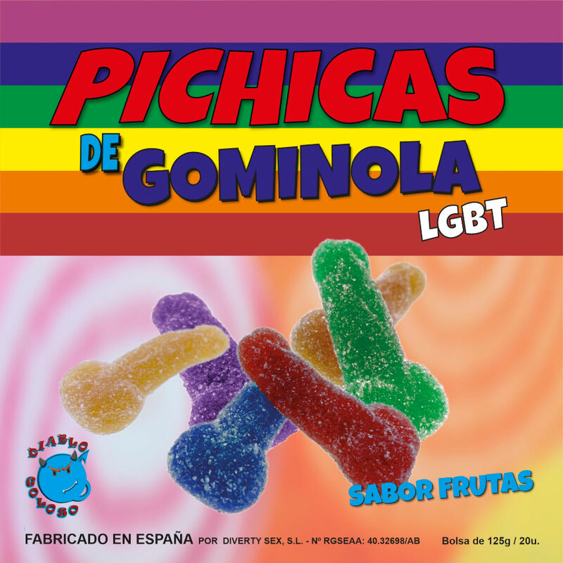 FIERTÉ - FRUITS EN FORME DE PÉNIS GUMMY AVEC SUCRE LGBT