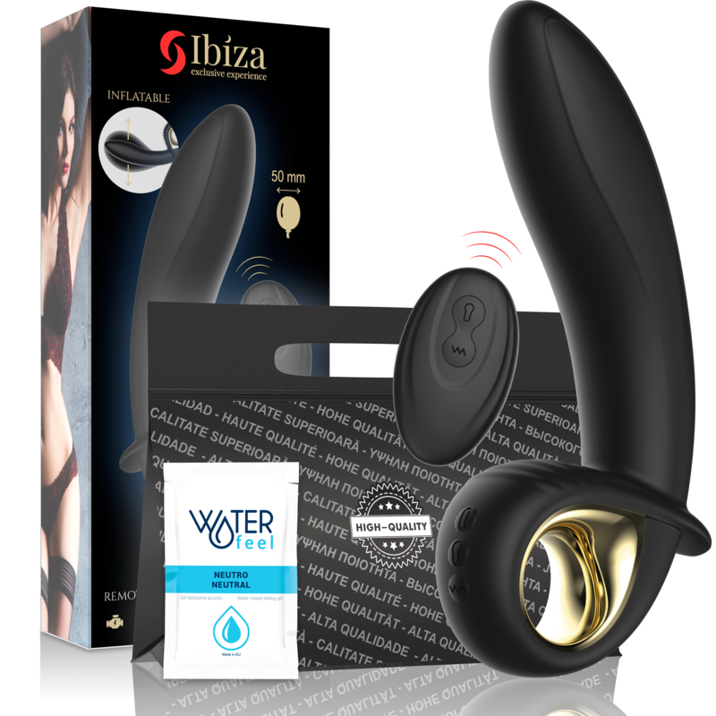 IBIZA - PUISSANT VIBREUR ANAL/VAGINAL GONFLABLE TÉLÉCOMMANDÉ