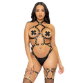 LEG AVENUE - KINK - TEDDY HARNAIS ANNEAU CŒUR TAILLE L - NOIR