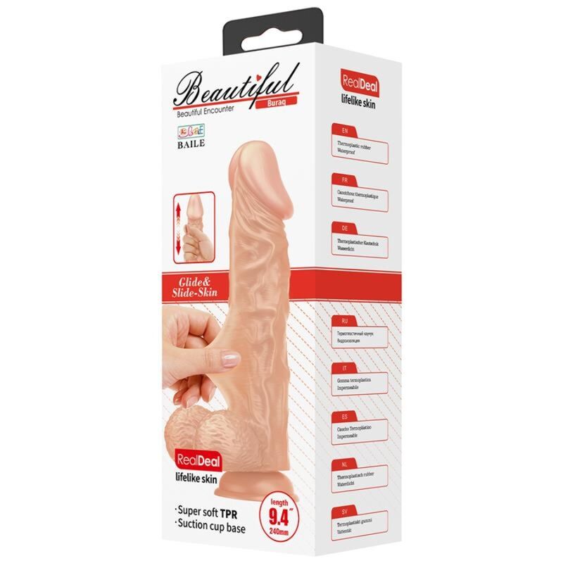 BAILE - BELLE RENCONTRE GODEMICHET FLEXIBLE ET RÉALISTE BURAQ 24 CM NATUREL
