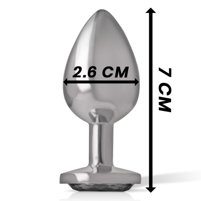 INTENSE - PLUG ANAL EN MÉTAL D'ALUMINIUM AVEC CRISTAL NOIR TAILLE S