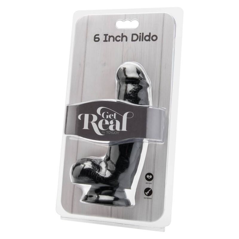 GET REAL - GODEMICHET 12 CM AVEC TESTICULES NOIR