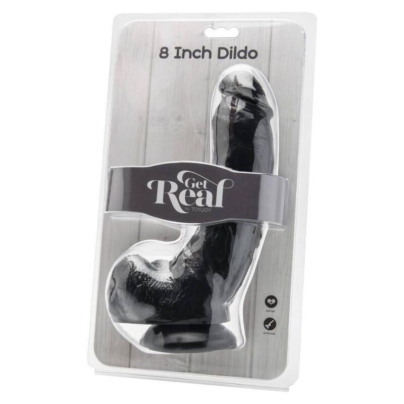 GET REAL - DILDO 20.5 CM WITH BALLS BLACK