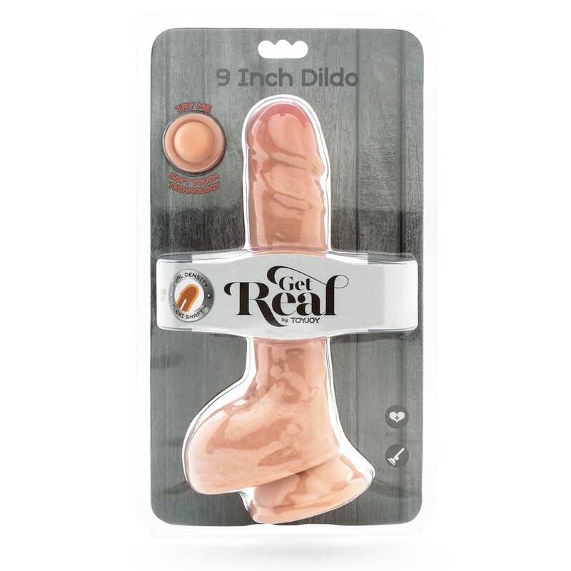 GET REAL - DUAL DENSITY DILDO 25.5 CM BALLS SKIN