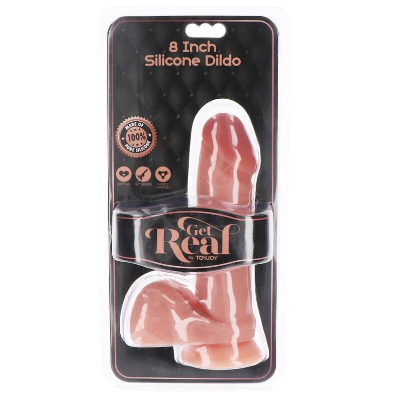 GET REAL - GODEMICHET EN SILICONE 20,5 CM AVEC TESTICULES COULEUR CHAIR