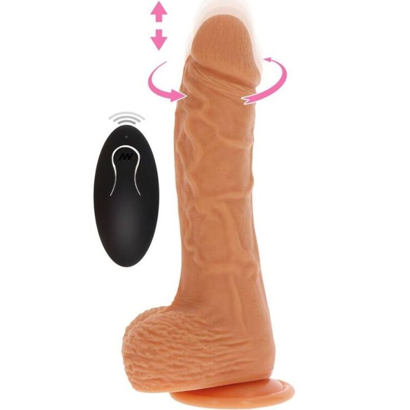 GET REAL - AUF- UND ABWÄRTS ROTIERENDER VIBRATIONS-DILDO HAUTFARBEN