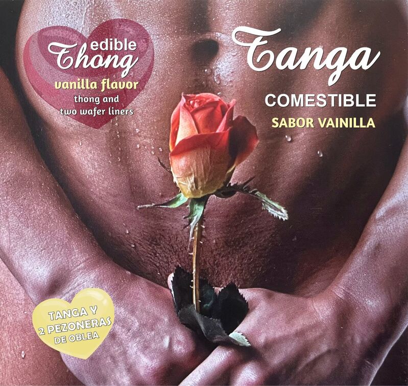 HOTFLOWERS - MENS THONG + 2 VANILLA WAFER NIPPLE /es/pt/en/fr/it/