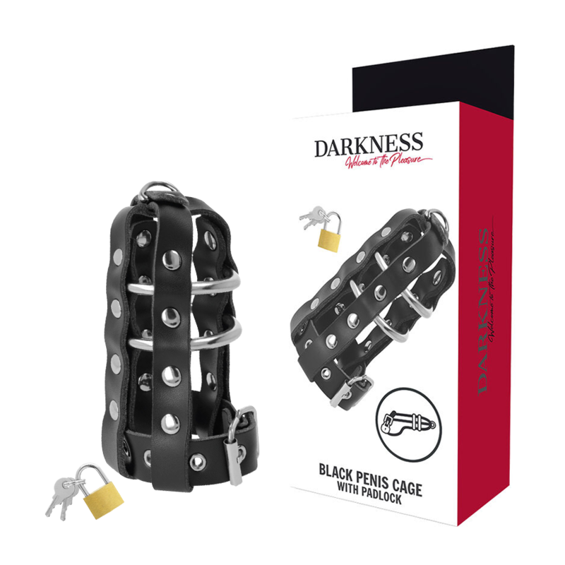 OBSCURITÉ - CAGE DE CHASTETÉ EN CUIR AVEC SERRURE
