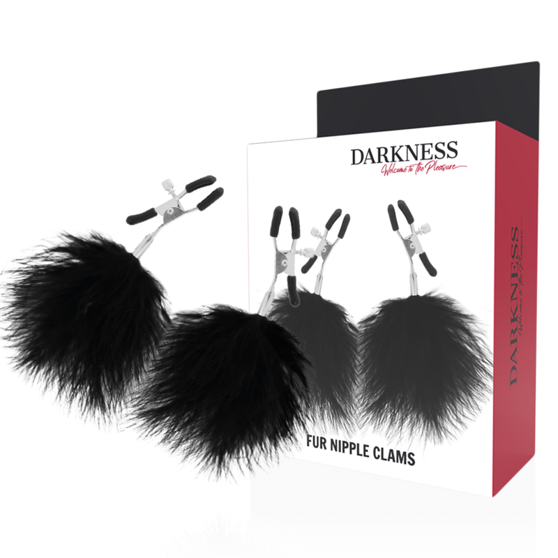 DARKNESS - Pinces à tétons à pompons 2