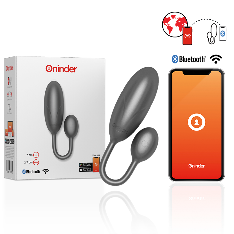 ONINDER - OEUF VIBRANT DENVER NOIR 7 X 2.7 CM APPLICATION GRATUITE