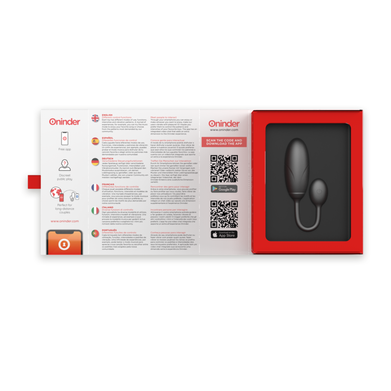 ONINDER - OEUF VIBRANT DENVER NOIR 7 X 2.7 CM APPLICATION GRATUITE