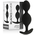 BLACK&SILVER - ORSON PLUG SILIKON 2 ANALE WELLEN 9 CM