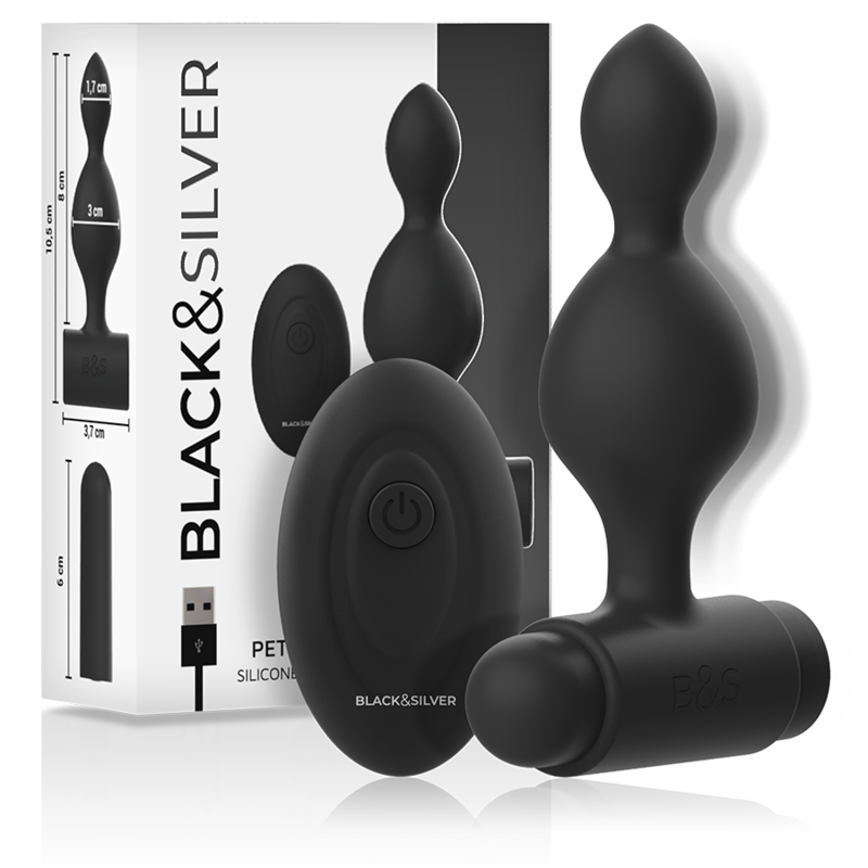 SCHWARZ&SILBER - TUCKER KLEINER ANALPLUG AUS SILIKON MIT FERNBEDIENUNG