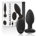 NOIR&ARGENT - PLUG ANAL EN SILICONE WELLS ROTATIF TÉLÉCOMMANDÉ