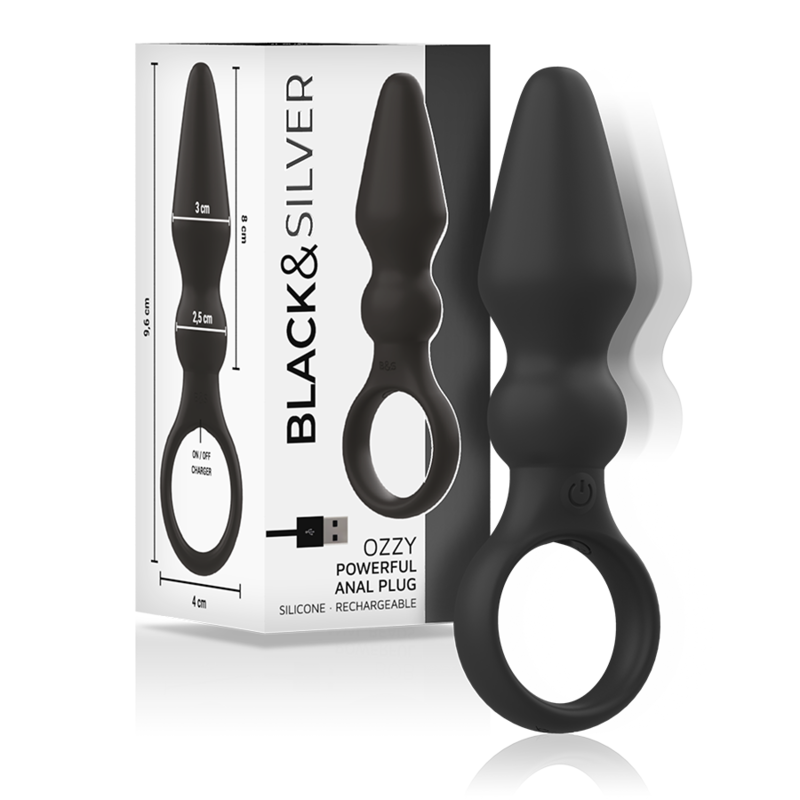 SCHWARZ & SILBER - OZZY LEISTUNGSSTARKER ANALPLUG AUS SILIKON