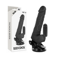 BASECOCK - VIBRATEUR RÉALISTE TÉLÉCOMMANDÉ NOIR 18,5 CM -O- 4CM