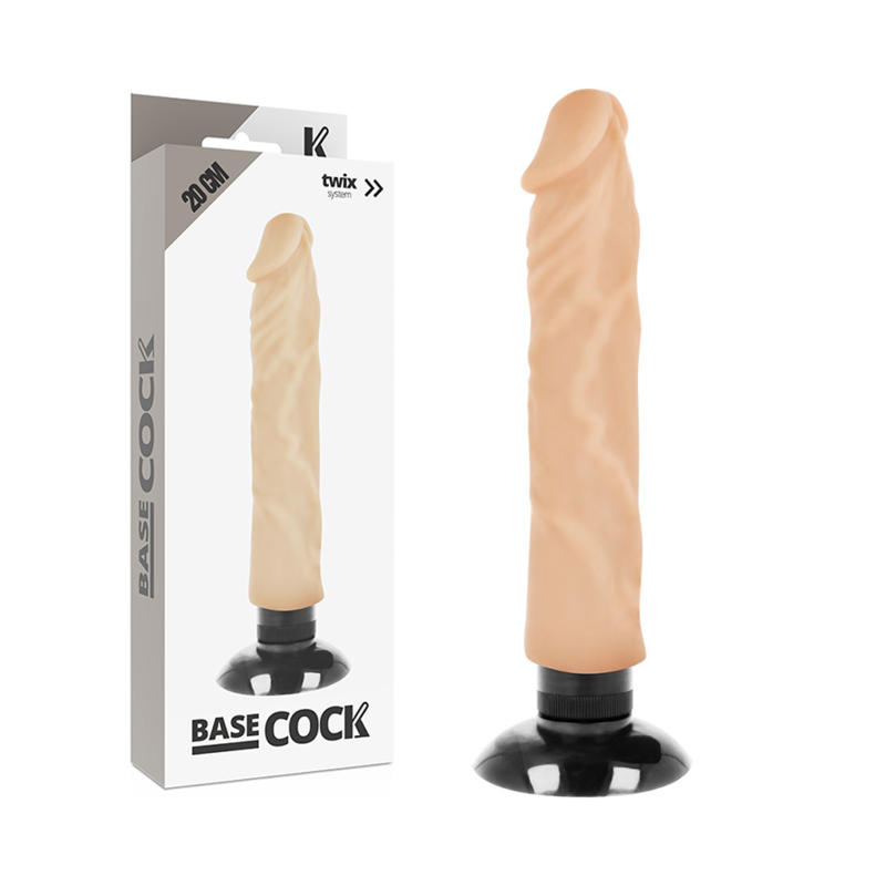 BASECOCK - REALISTISCHER VIBRATOR 2-1 FLEISCH 20 CM -O- 4 CM