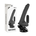 BASECOCK - VIBREUR TÉLÉCOMMANDÉ NOIR RÉALISTE AVEC TESTICULES 20 CM -O- 4 CM