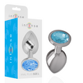 INTENSE – ANALPLUG AUS ALUMINIUM MIT BLAUEM KRISTALL GRÖSSE L