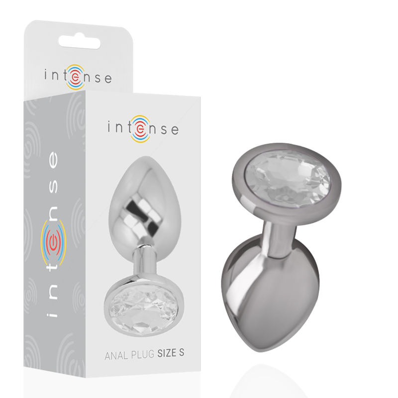 INTENSE - ANALE ALUMINIUMMETALL-PLUG MIT SILBERNEM KRISTALL GRÖSSE S