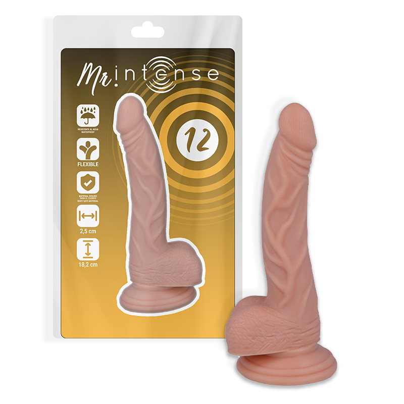 MR INTENSE - 12 PÉNIS RÉALISTES 18.2 CM -O- 2.5 CM