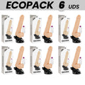 ECOPACK 6 EINHEITEN - BASECOCK REALISTISCHER VIBRATOR FERNGESTEUERT NATÜRLICH MIT HODEN 19,5 CM -O- 4 CM
