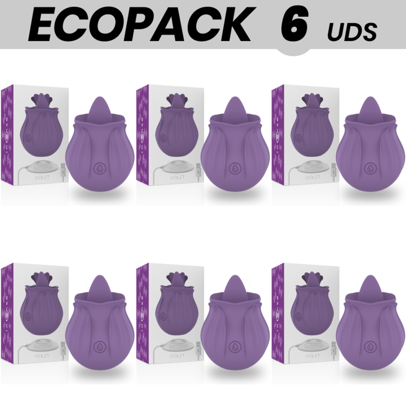 ECOPACK 6 UNITÉS - STIMULATEUR CLITORIDIEN VIOLET INTENSE 10 VIBRATIONS LILAS