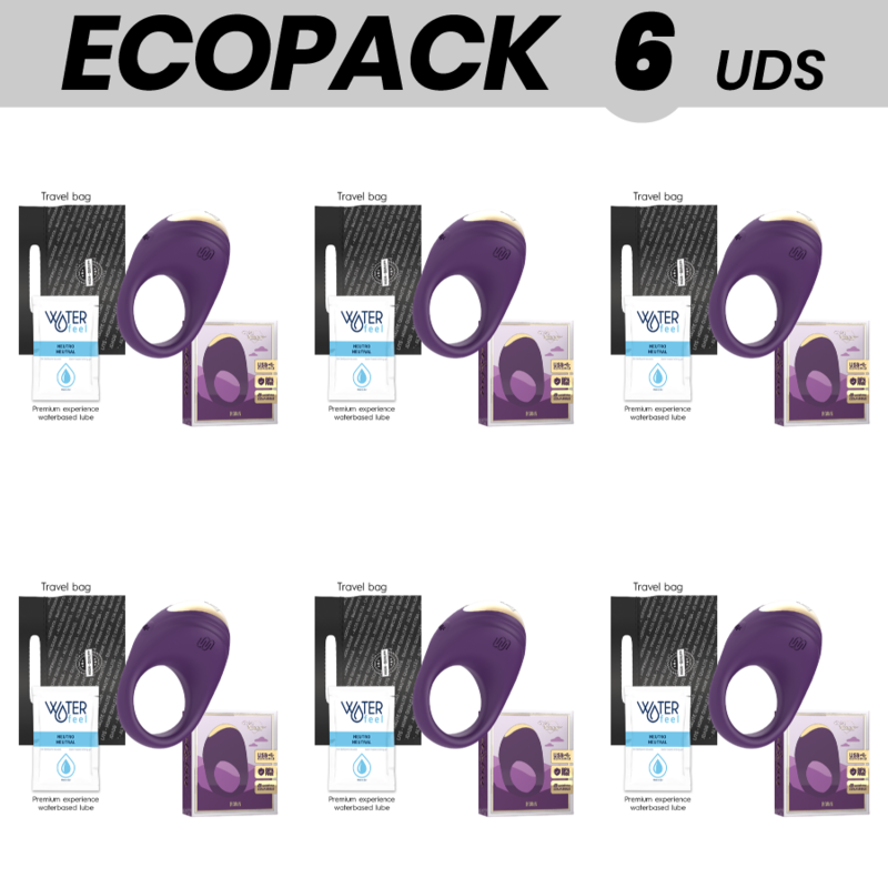 ECOPACK 6 EINHEITEN - TREASURE ROBIN VIBRIERENDER RING KOMPATIBEL MIT WATCHME WIRELESS-TECHNOLOGIE