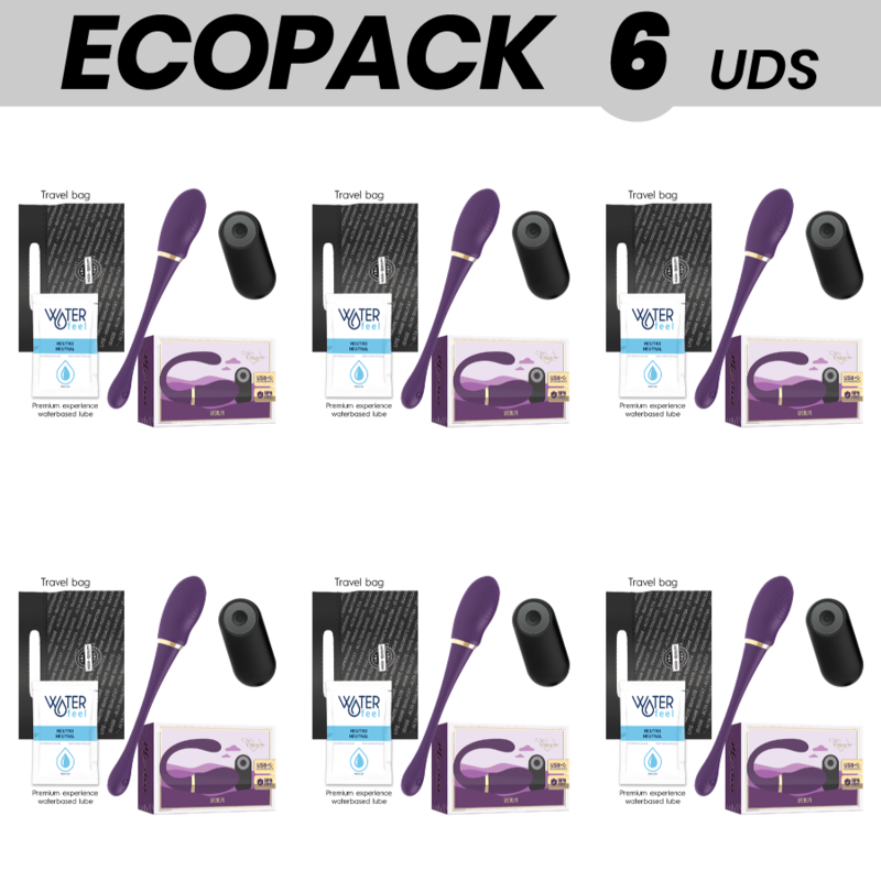 ECOPACK 6 EINHEITEN - TREASURE MERLIN DOPPELPAAR VIBRATOR FERNBEDIENUNG
