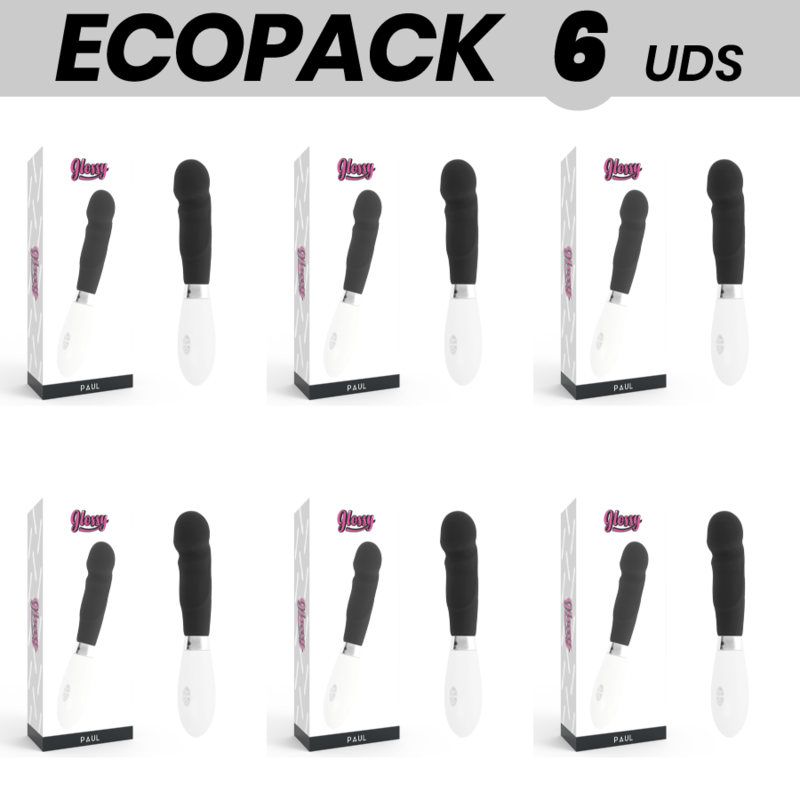 ECOPACK 6 STÜCK - GLÄNZENDER PAUL VIBRATOR SCHWARZ