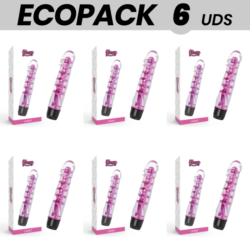 ECOPACK 6 STÜCK - HOCHGLANZ LENNY VIBRATOR ROSA
