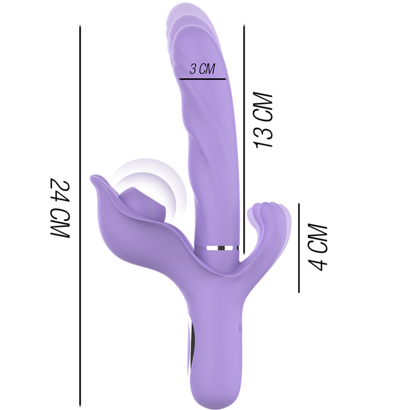 INTENSE - VIBREUR ASPIRANT RECHARGEABLE MULTIFONCTIONNEL BILLIE AVEC BOUTON POUSSOIR VIOLET