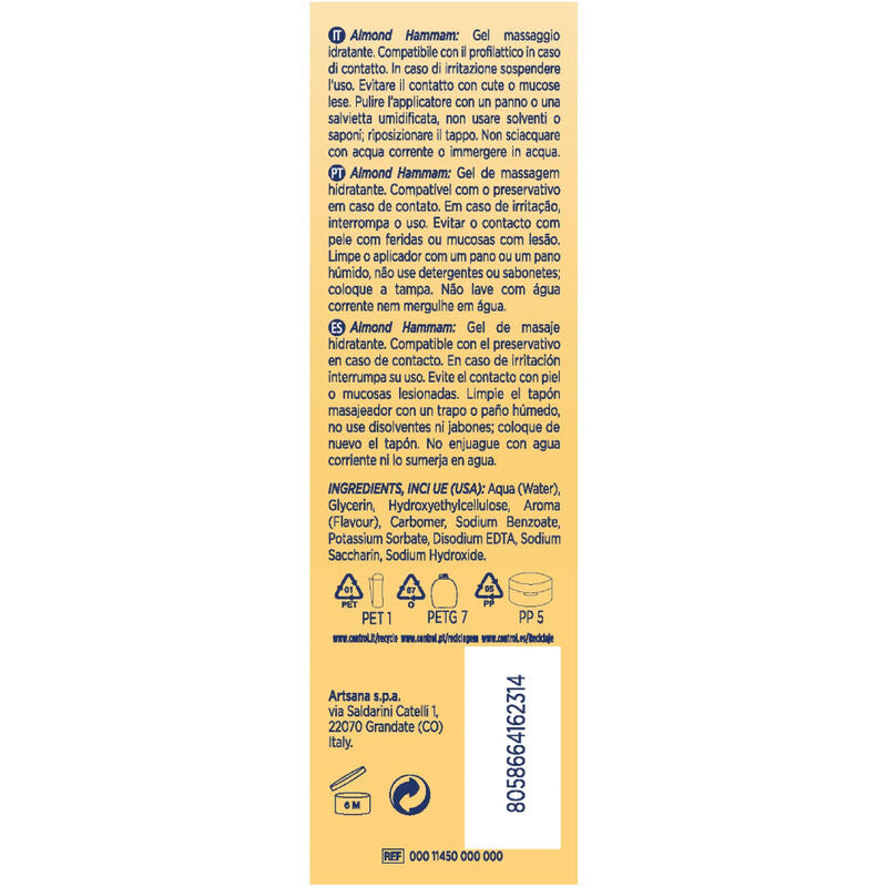 CONTRÔLE - GEL DE MASSAGE HAMMAM AMANDE 3 EN 1 200 ML