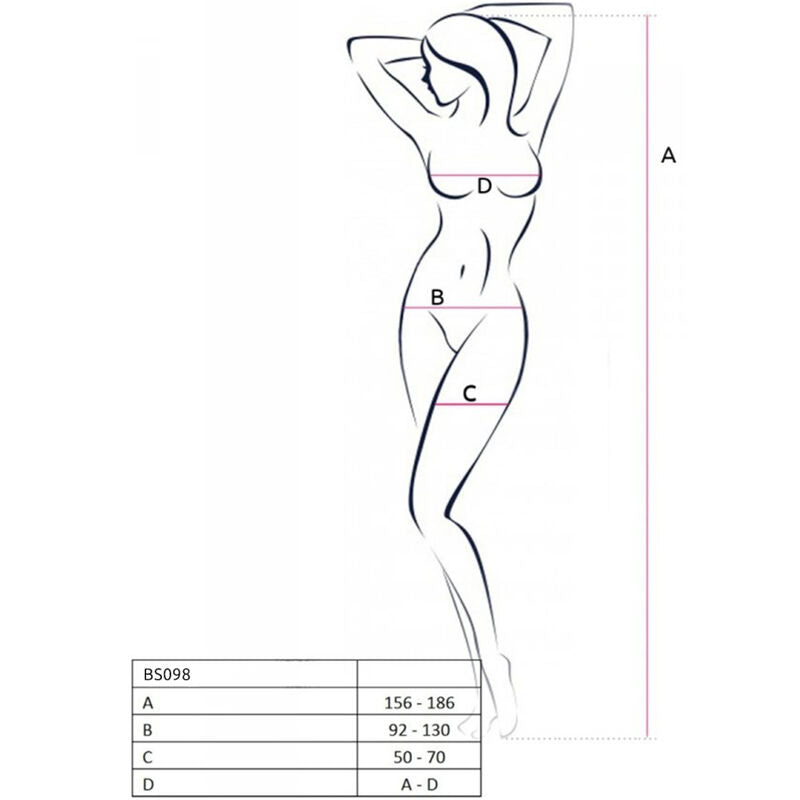 PASSION - BS098 BODY BAS EN RÉSILLE NOIR TAILLE UNIQUE