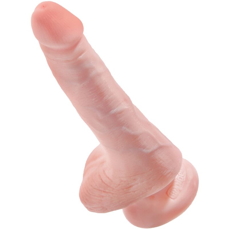 ROI COQ - PÉNIS RÉALISTE AVEC TESTICULES 13,5 CM CLAIR