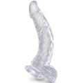 KING COQ - PÉNIS COURBÉ RÉALISTE AVEC TESTICULES 16,5 CM TRANSPARENT