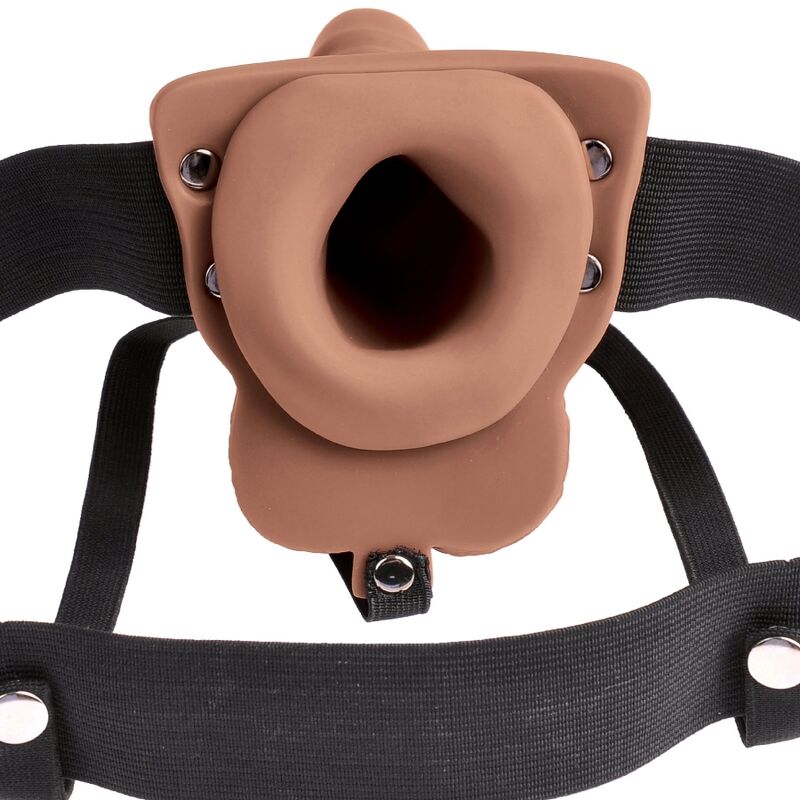FETISH FANTASY SERIES - VERSTELLBARER GURT REALISTISCHER PENIS MIT WIEDERAUFLADBAREN HODEN UND VIBRATOR 15 CM