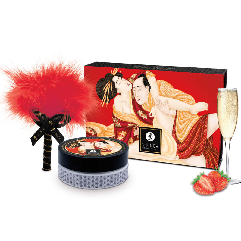 SHUNGA - ERDBEER-MASSAGEPUDER-KIT ZUM VERZEHR