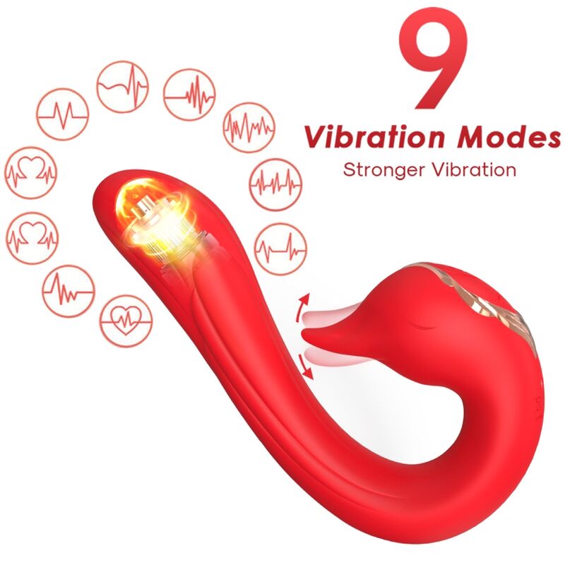 ARMONY - DELFIN VIBRATOR MULTI-POSITION & HEAT EFFECT RED