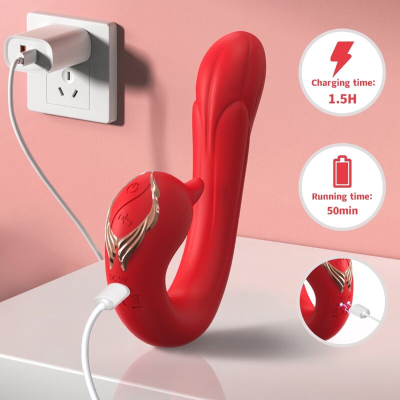 ARMONY - DELFIN VIBRATOR MULTI-POSITION & HEAT EFFECT RED