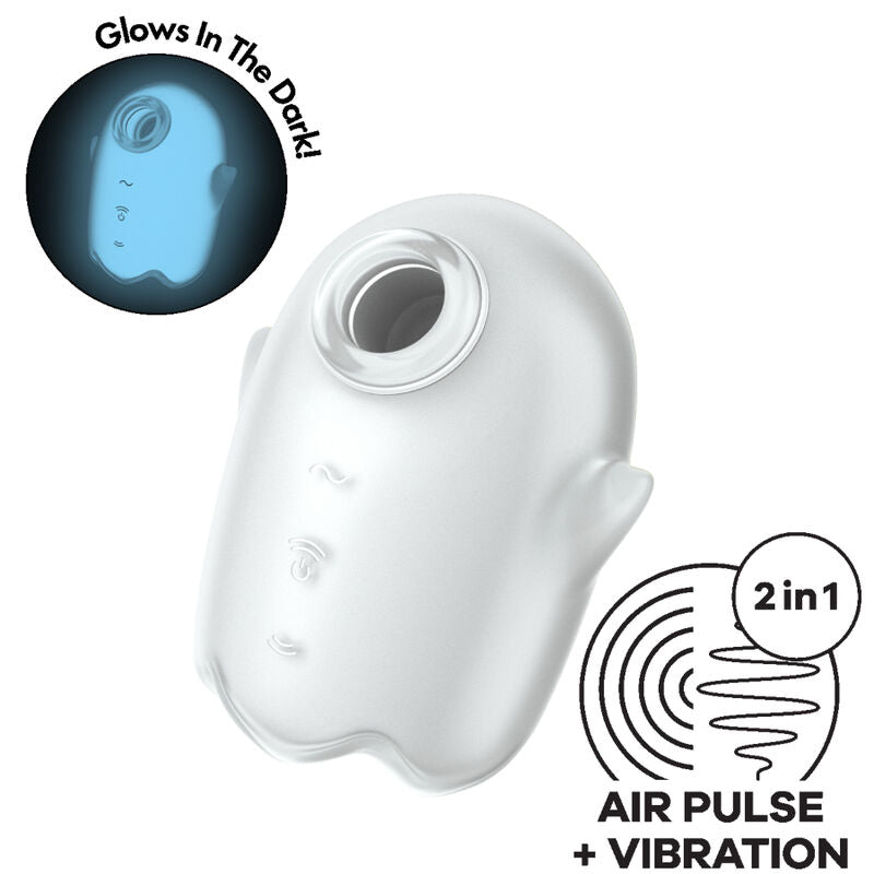 SATISFYER - GLOWING GHOST AIRPULS-VIBRATOR WEISS