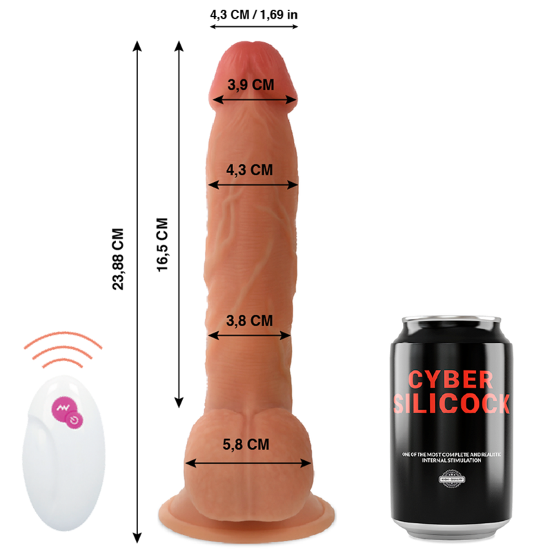 CYBER SILICOCK - REMOTE CONTROL REALISTIC MR JOHN 9.4 IN -O- 1.7 IN