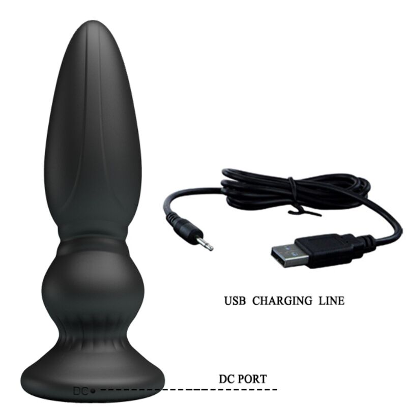 MR PLAY - POTENTE VIBRATORE TELECOMANDATO PLUG ANALE NERO