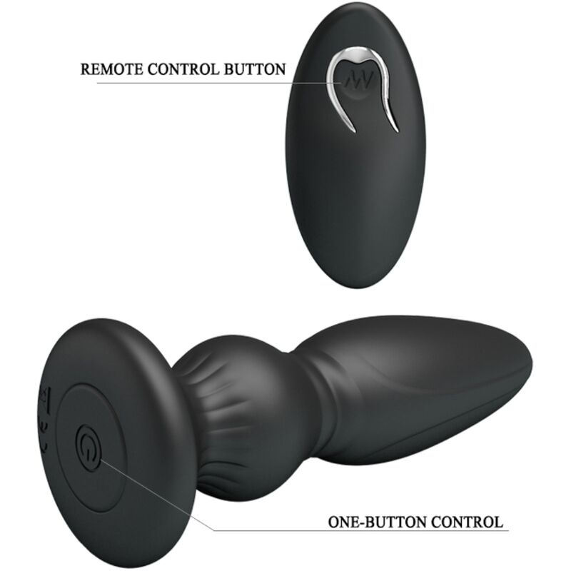 MR PLAY - POTENTE VIBRATORE TELECOMANDATO PLUG ANALE NERO