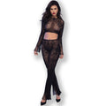 CHILIROSE - CR 4648 ENSEMBLE TOP ET PANTALON NOIR S/L